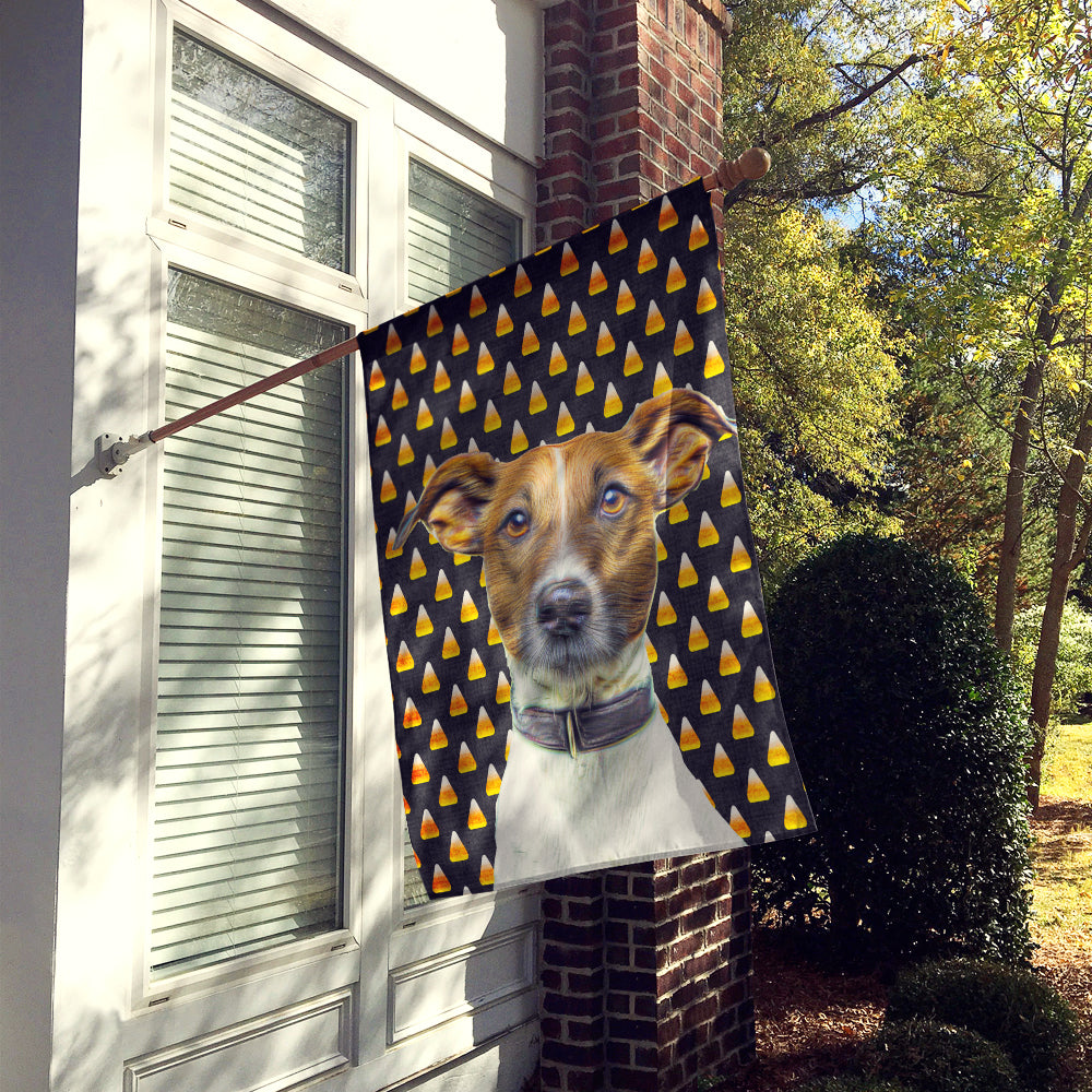 Candy Corn Halloween Jack Russell Terrier Flag Canvas House Size KJ1211CHF