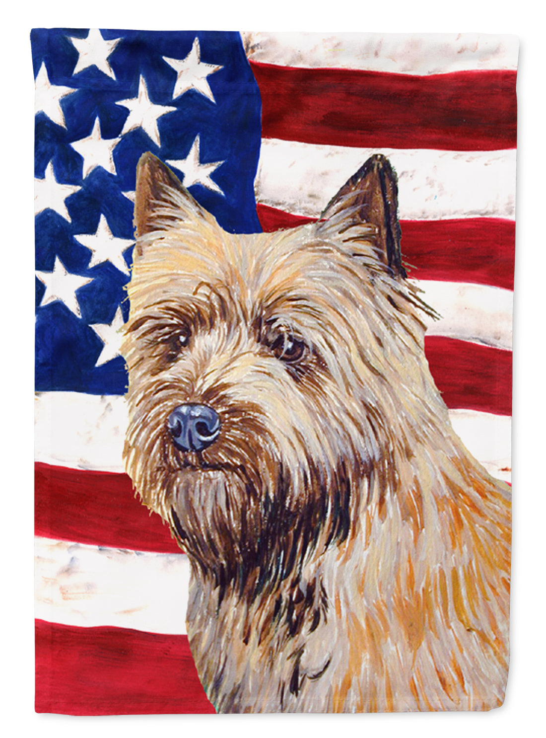 USA American Flag with Cairn Terrier Flag Canvas House Size