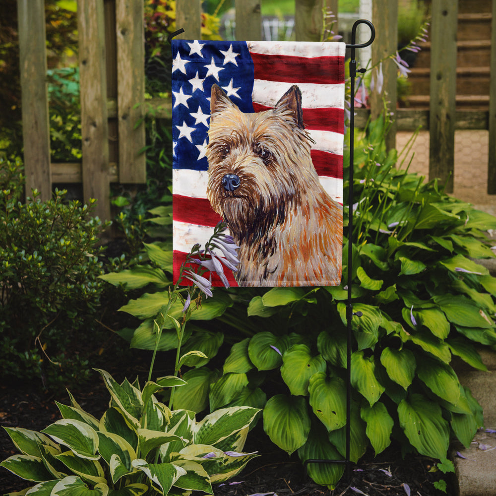 USA American Flag with Cairn Terrier Flag Garden Size.