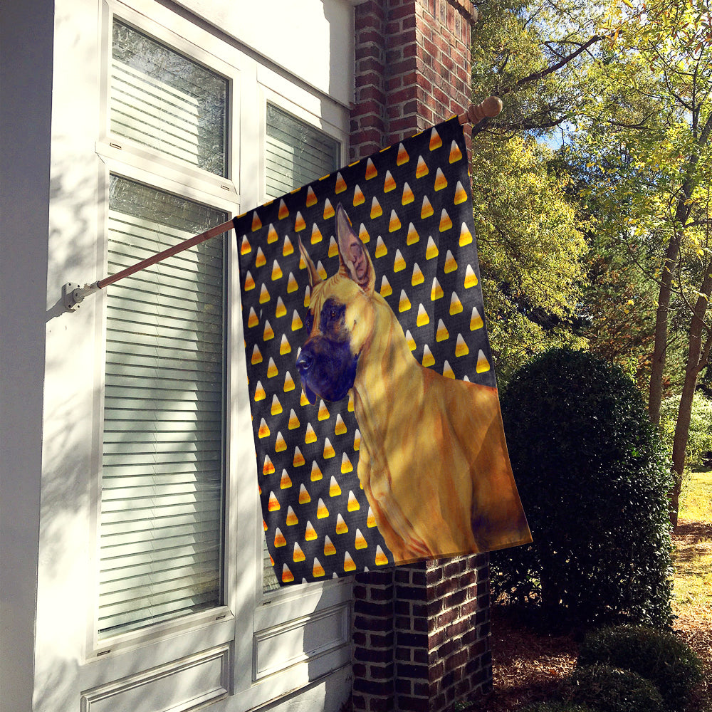 Great Dane Candy Corn Halloween Portrait Flag Canvas House Size