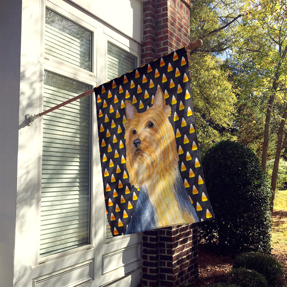 Silky Terrier Candy Corn Halloween Portrait Flag Canvas House Size