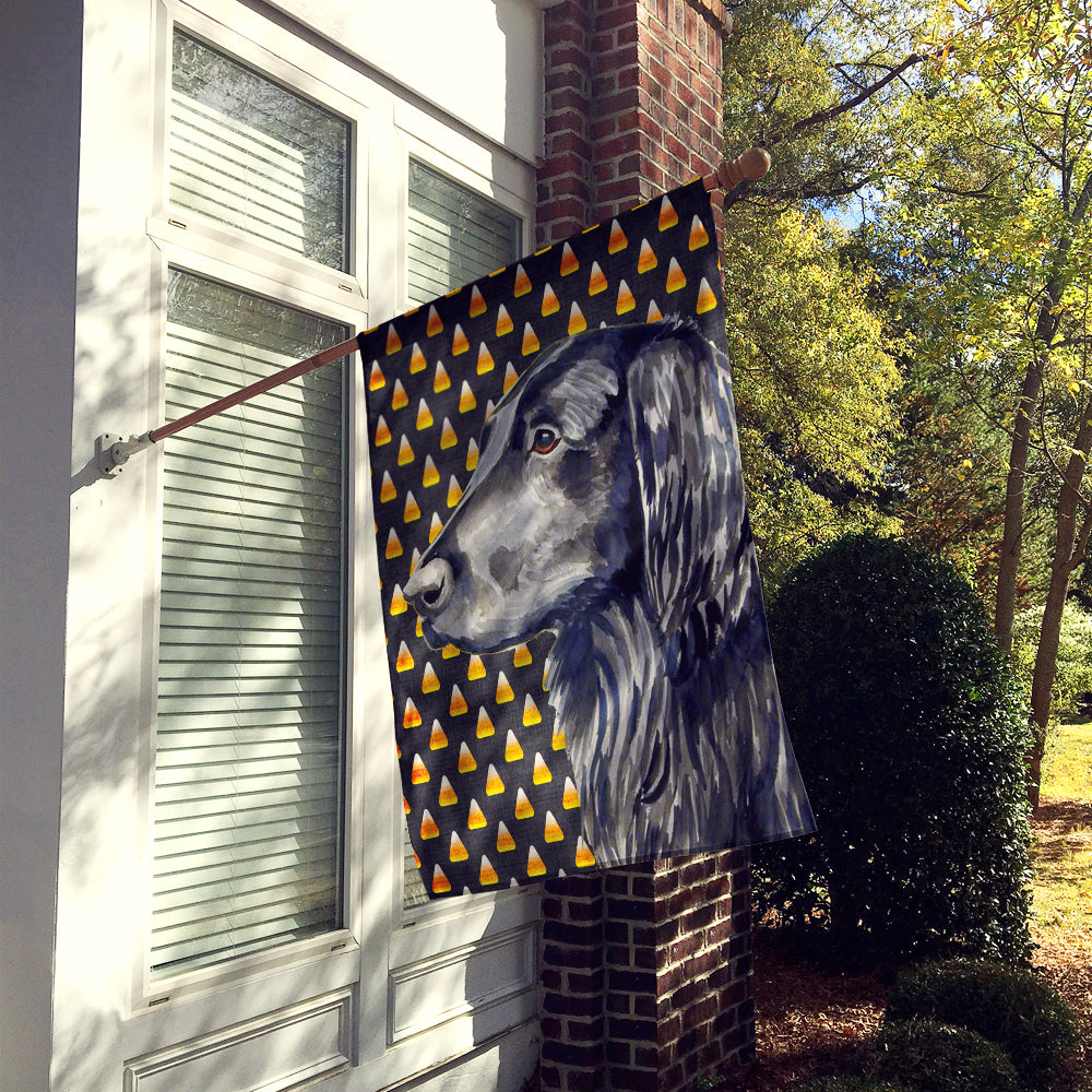 Flat Coated Retriever Candy Corn Halloween Portrait Flag Canvas House Size