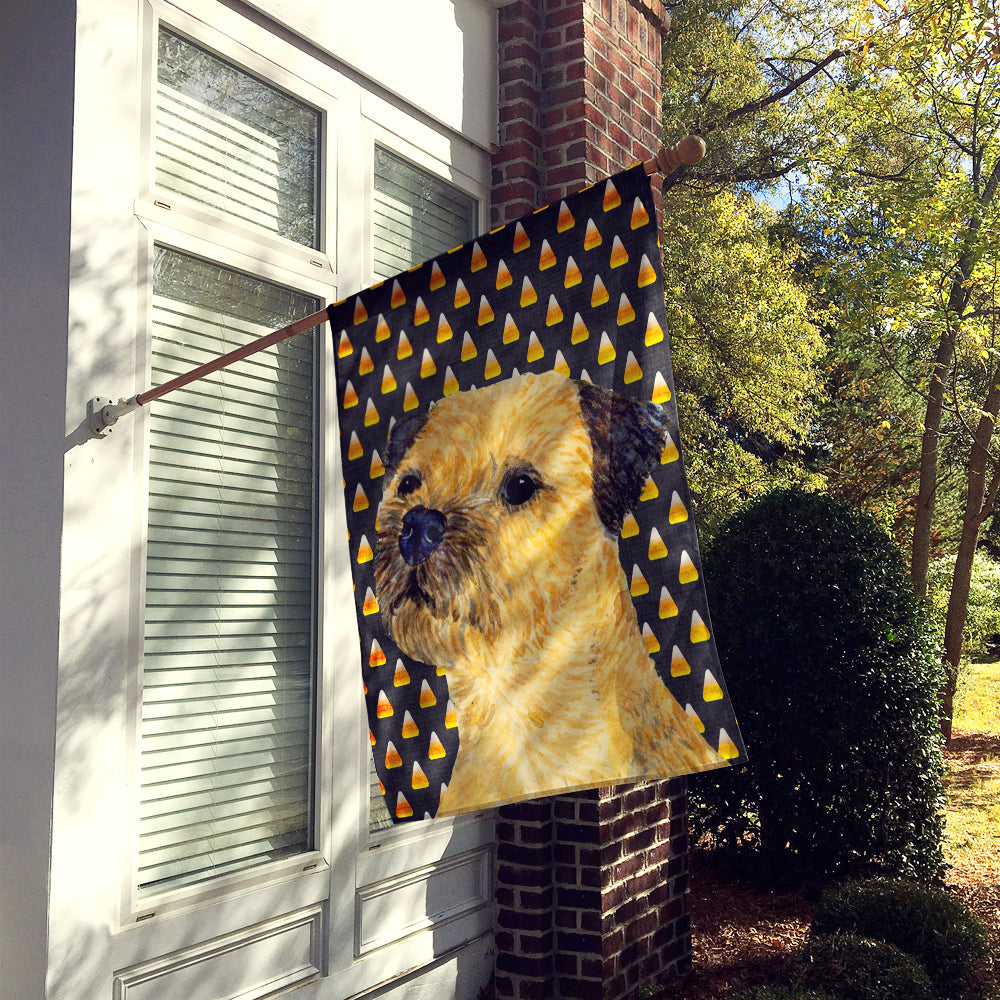 Border Terrier Candy Corn Halloween Portrait Flag Canvas House Size