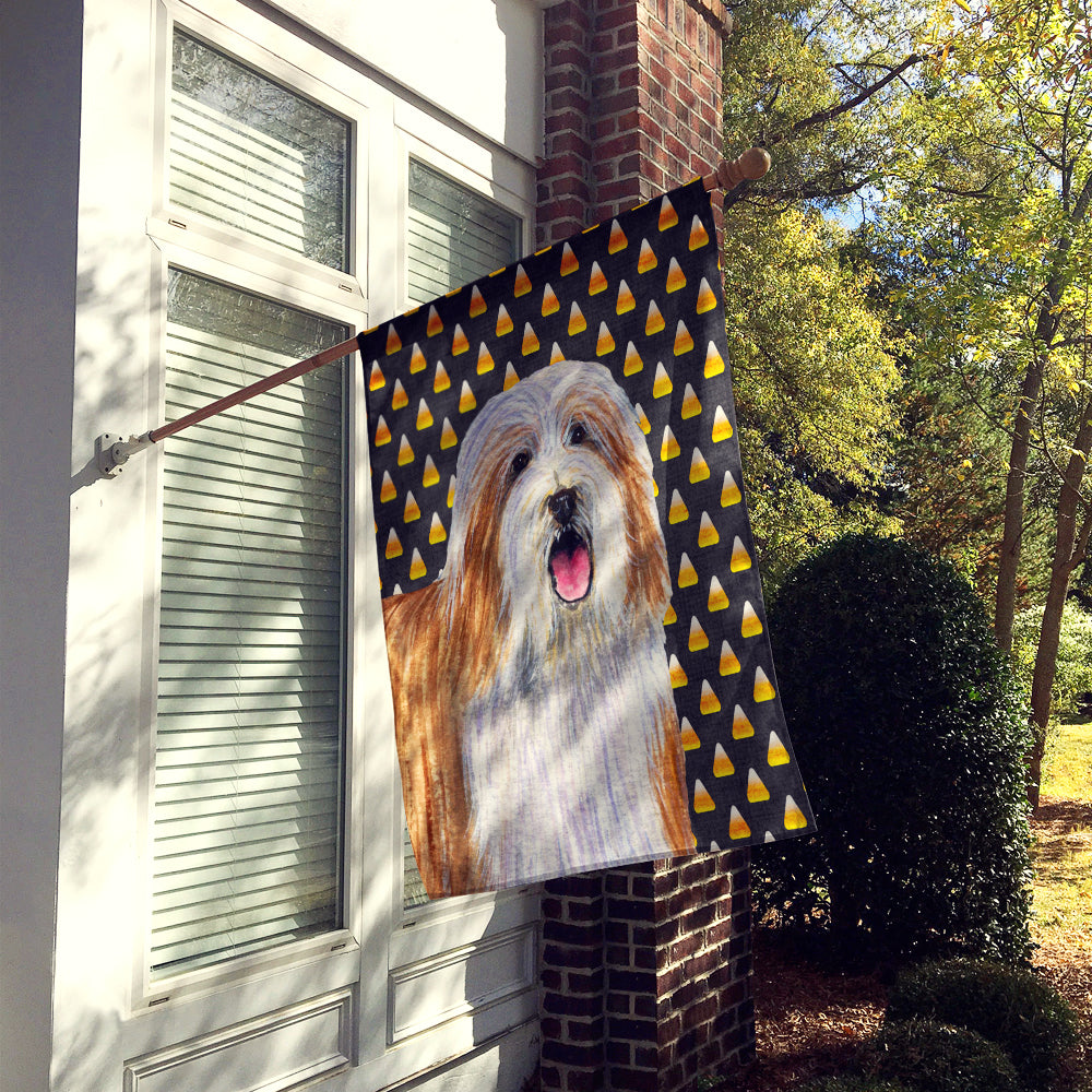Bearded Collie Candy Corn Halloween Portrait Flag Canvas House Size
