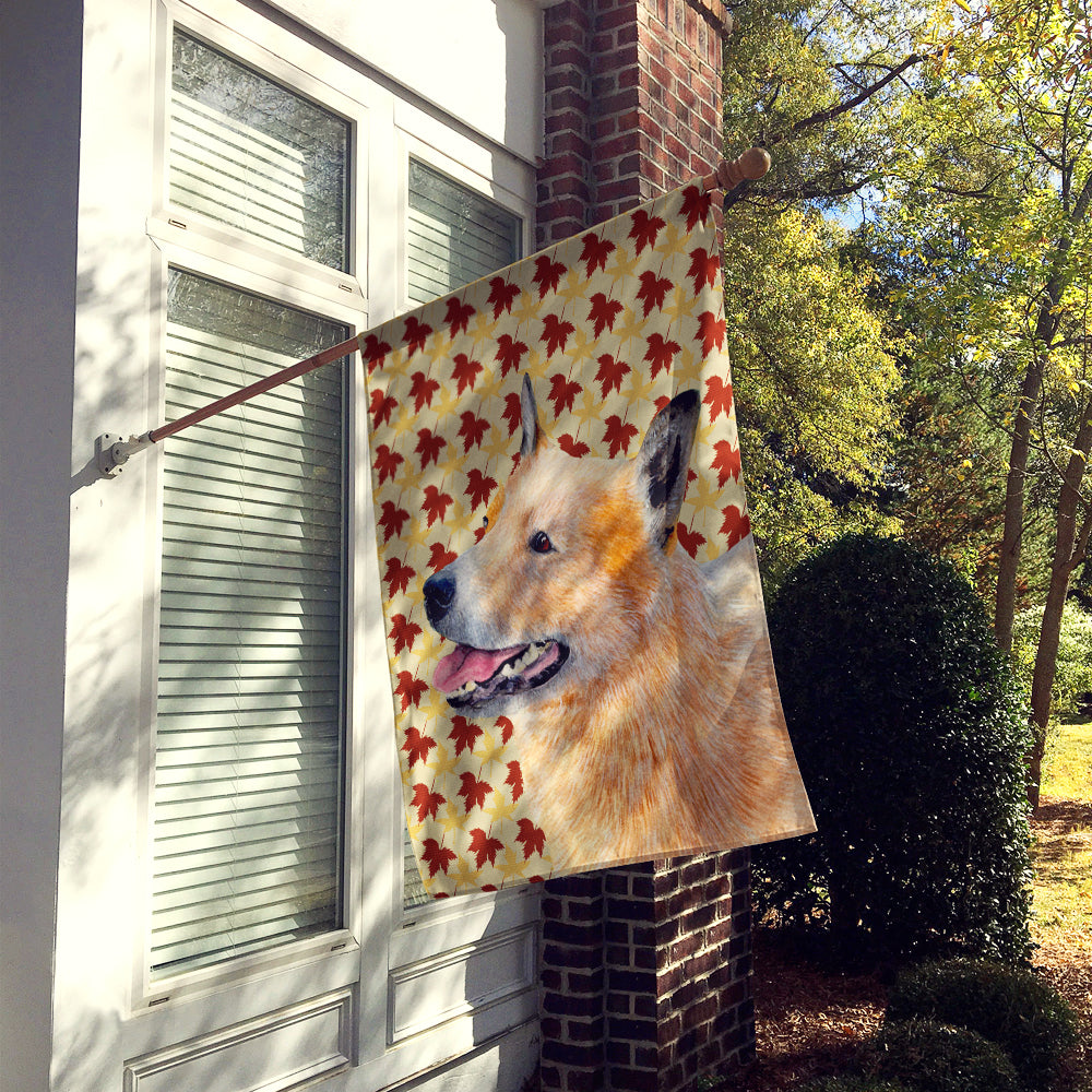 Australian Cattle Dog Fall Leaves Portrait Flag Canvas House Size