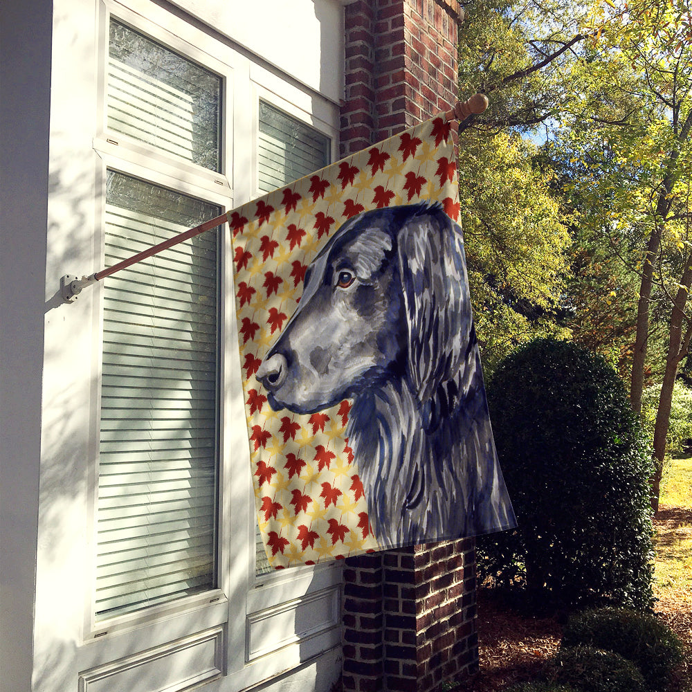 Flat Coated Retriever Fall Leaves Portrait Flag Canvas House Size