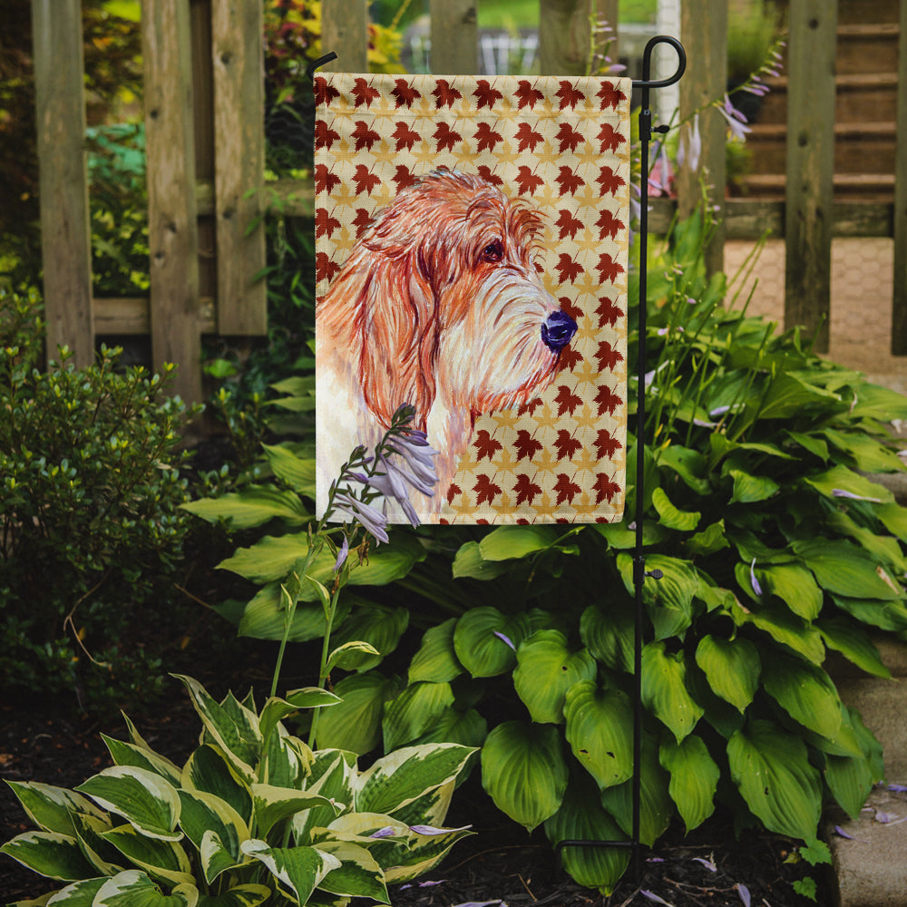 Petit Basset Griffon Vendeen Fall Leaves Portrait Flag Garden Size.