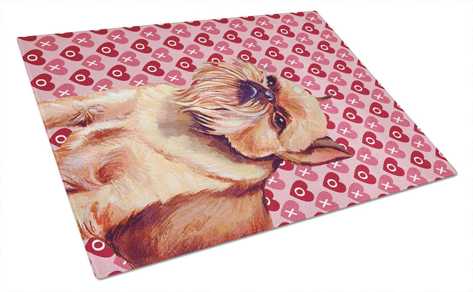 Brussels Griffon Hearts Love and Valentine's Day Glass Cutting Board Large by Caroline's Treasures