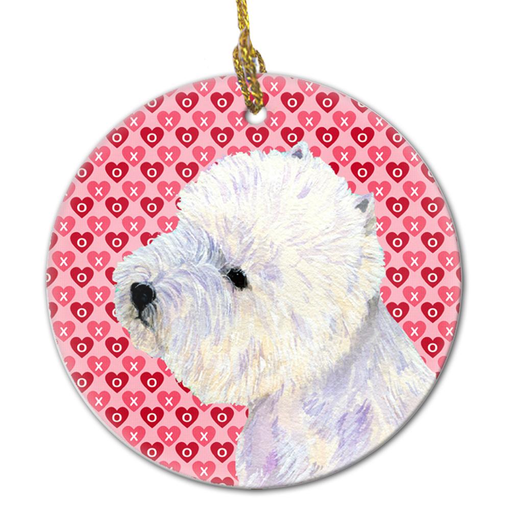 Westie Valentine's Love and Hearts Ceramic Ornament by Caroline's Treasures
