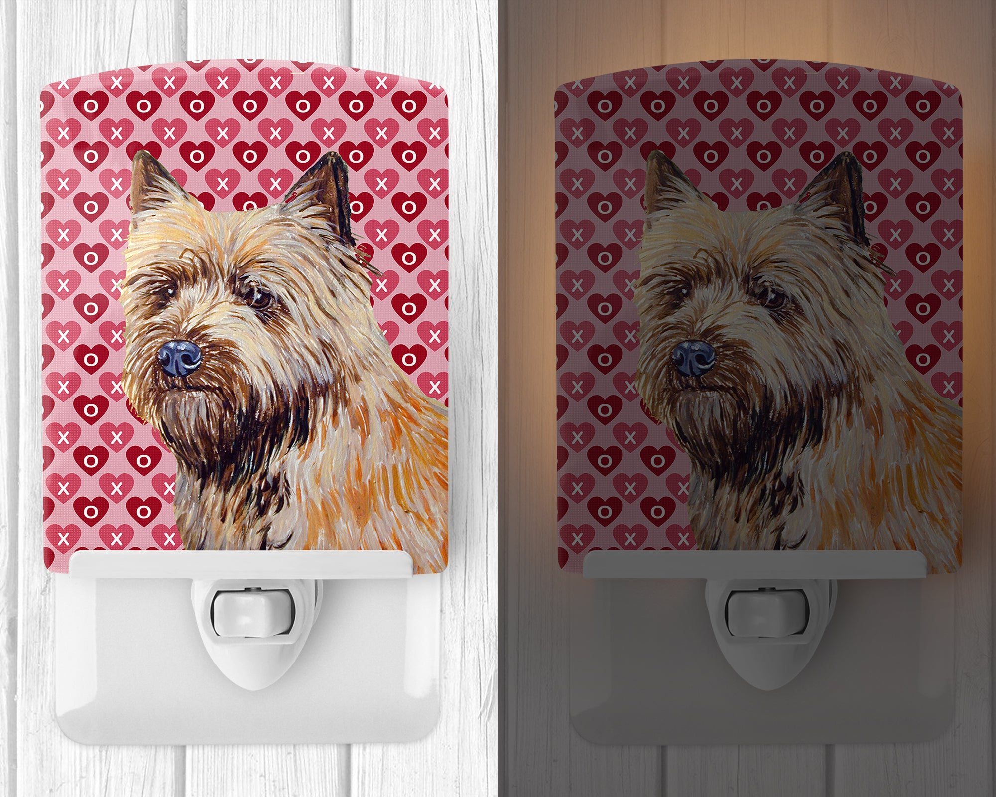 Cairn Terrier Hearts Love and Valentine's Day Portrait Ceramic Night Light LH9140CNL - the-store.com
