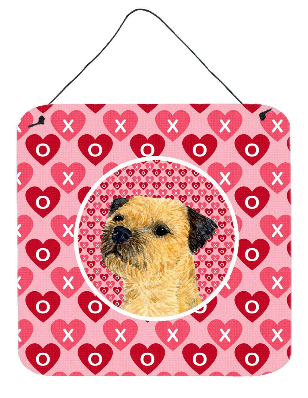 Border Terrier Valentine's Love and Hearts Wall or Door Hanging Prints by Caroline's Treasures