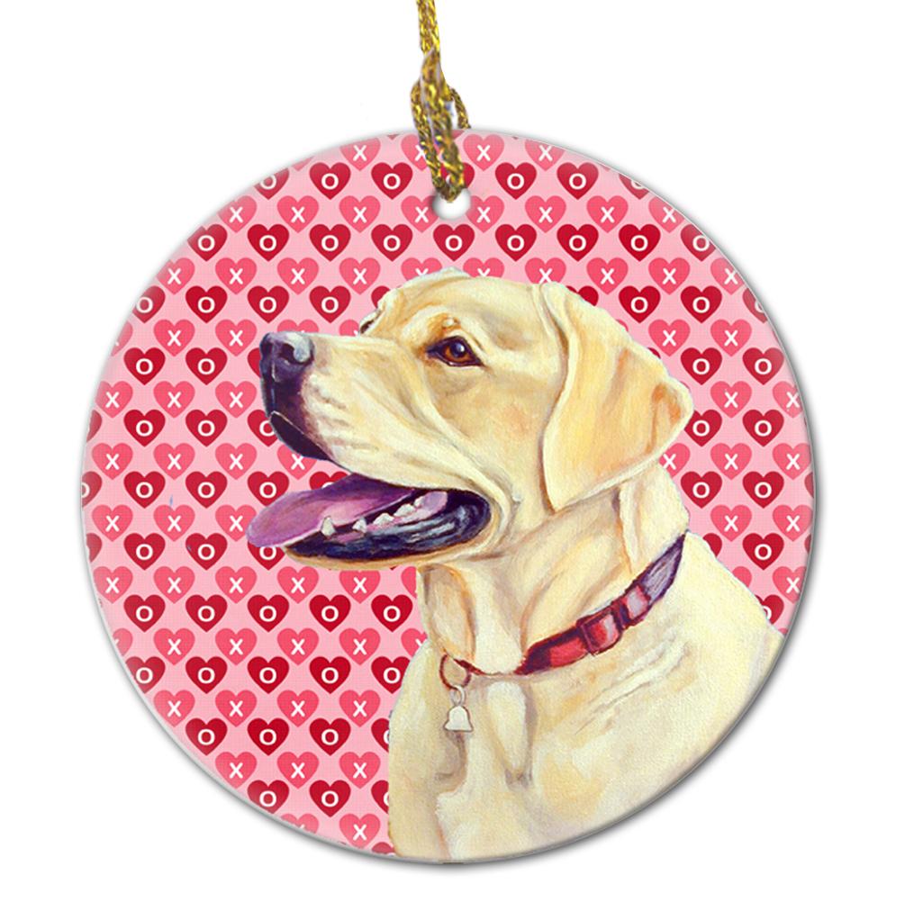 Labrador Valentine's Love and Hearts Ceramic Ornament by Caroline's Treasures