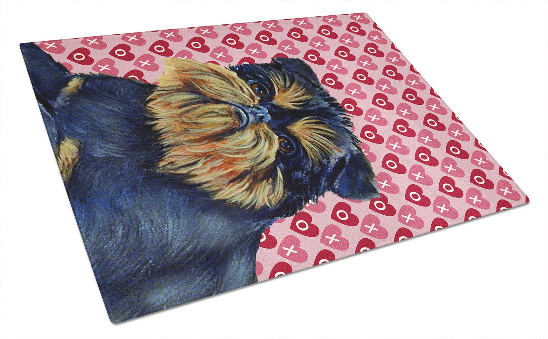 Brussels Griffon Hearts Love and Valentine's Day Glass Cutting Board Large by Caroline's Treasures