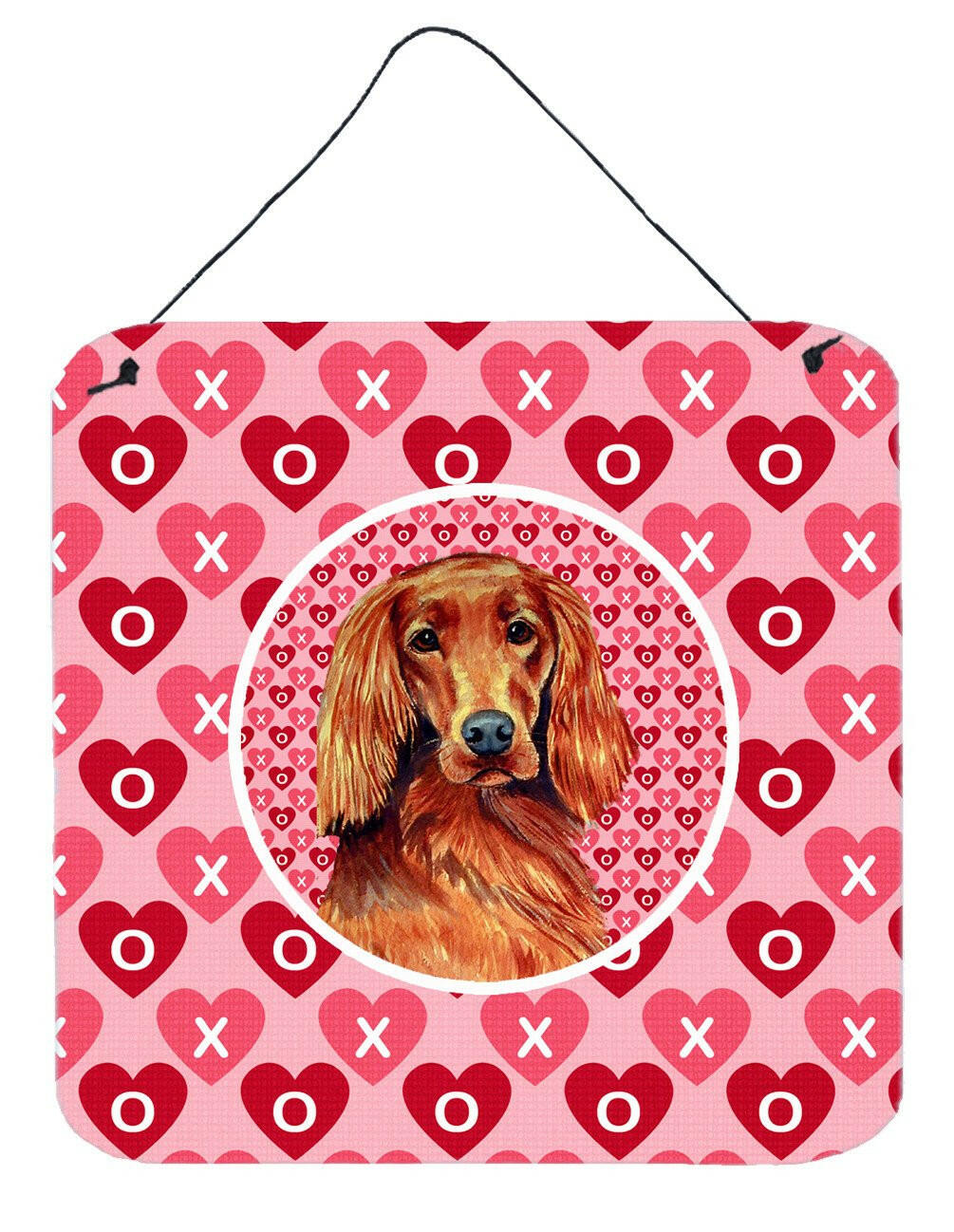 Irish Setter Valentine's Love and Hearts Wall or Door Hanging Prints by Caroline's Treasures
