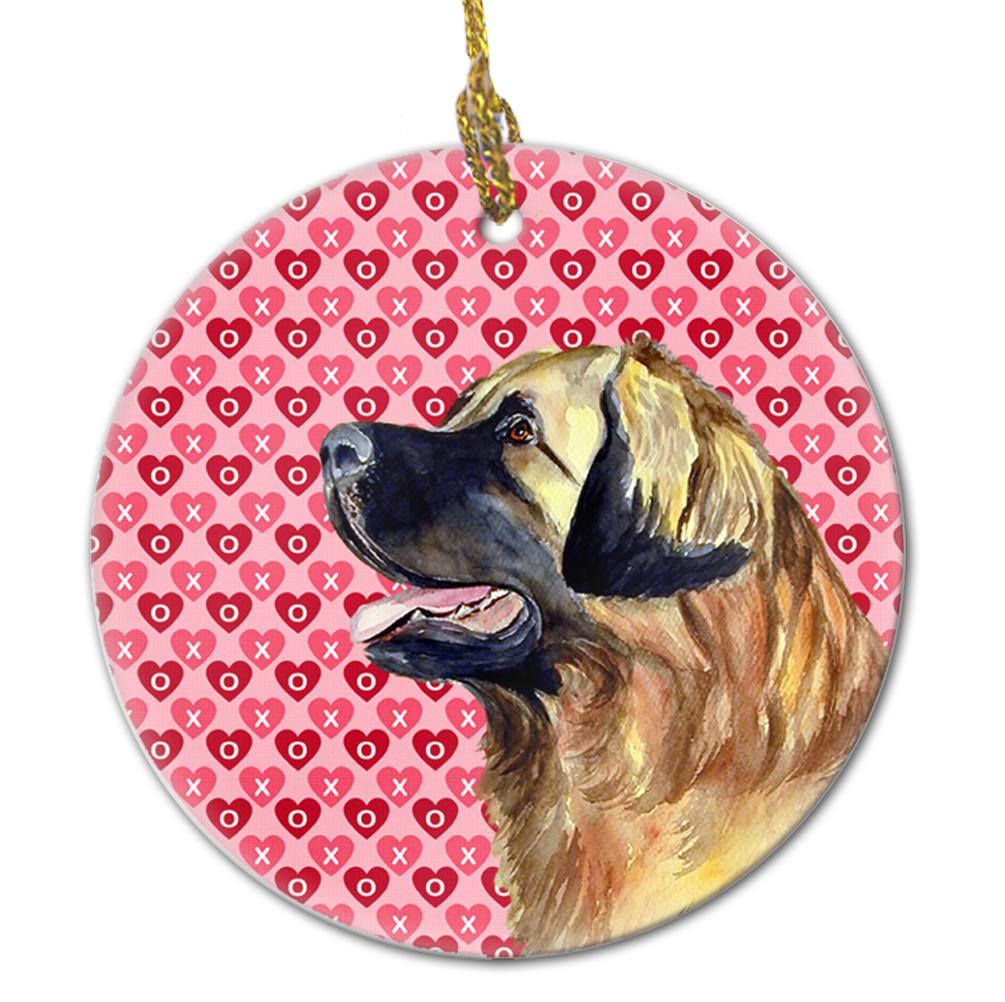 Leonberger Valentine's Love and Hearts Ceramic Ornament by Caroline's Treasures