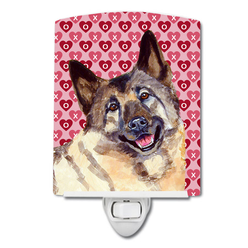 Norwegian Elkhound Hearts Love and Valentine's Day Portrait Ceramic Night Light LH9173CNL - the-store.com