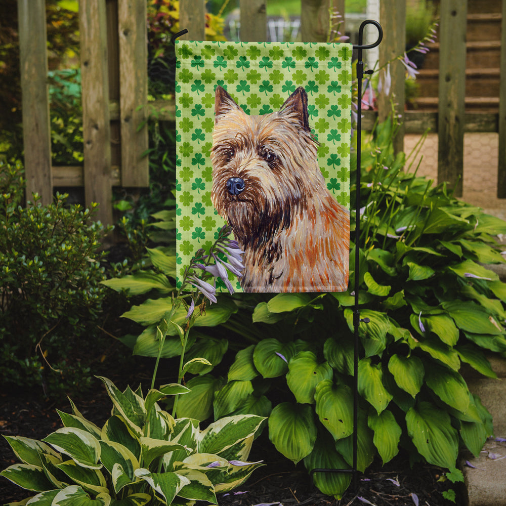 Cairn Terrier St. Patrick's Day Shamrock Portrait Flag Garden Size.