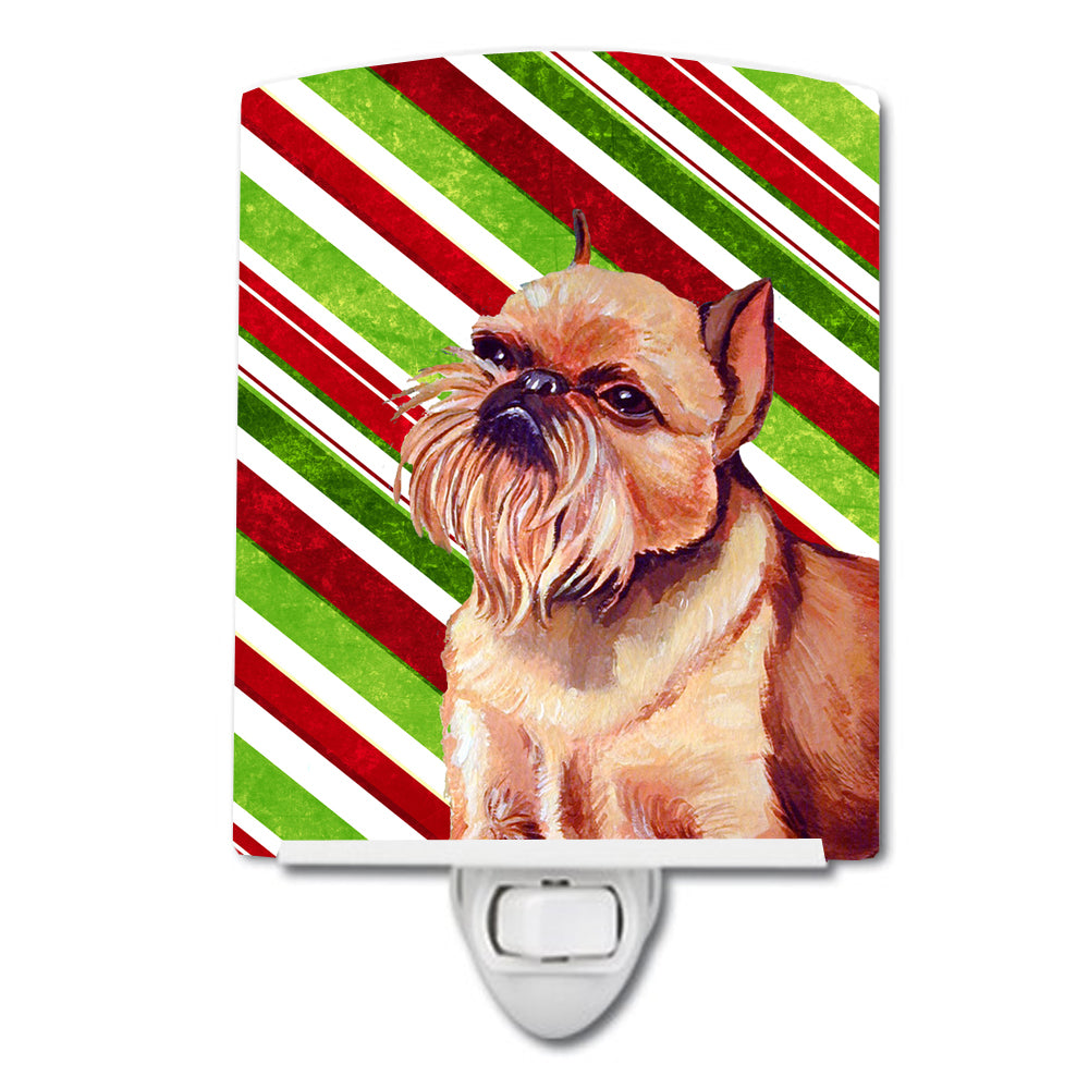 Brussels Griffon Candy Cane Holiday Christmas Ceramic Night Light LH9224CNL - the-store.com