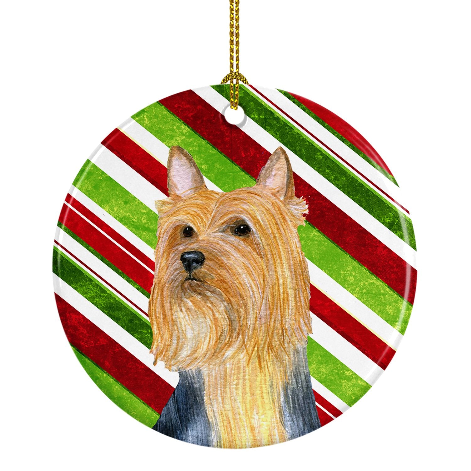 Silky Terrier Candy Cane Holiday Christmas Ceramic Ornament LH9226 by Caroline's Treasures