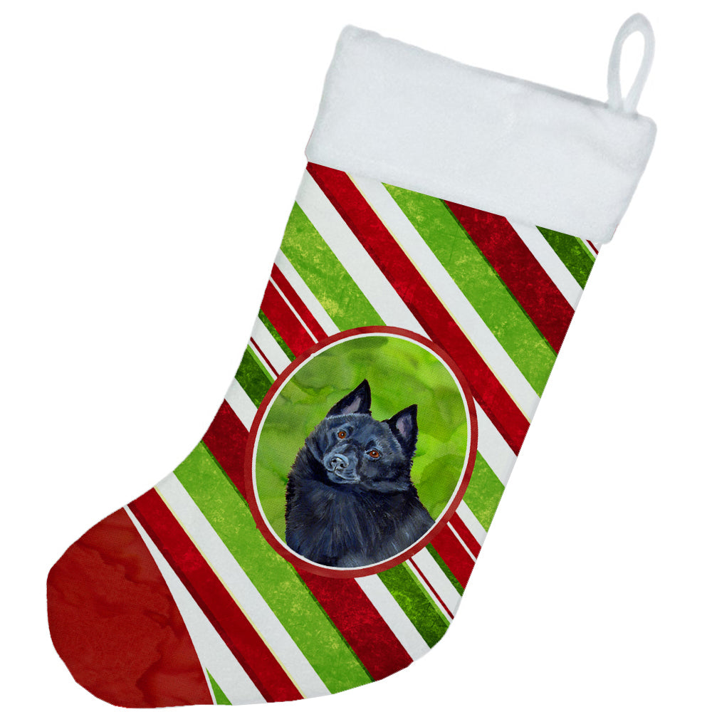Schipperke Candy Cane Holiday Christmas Christmas Stocking LH9249