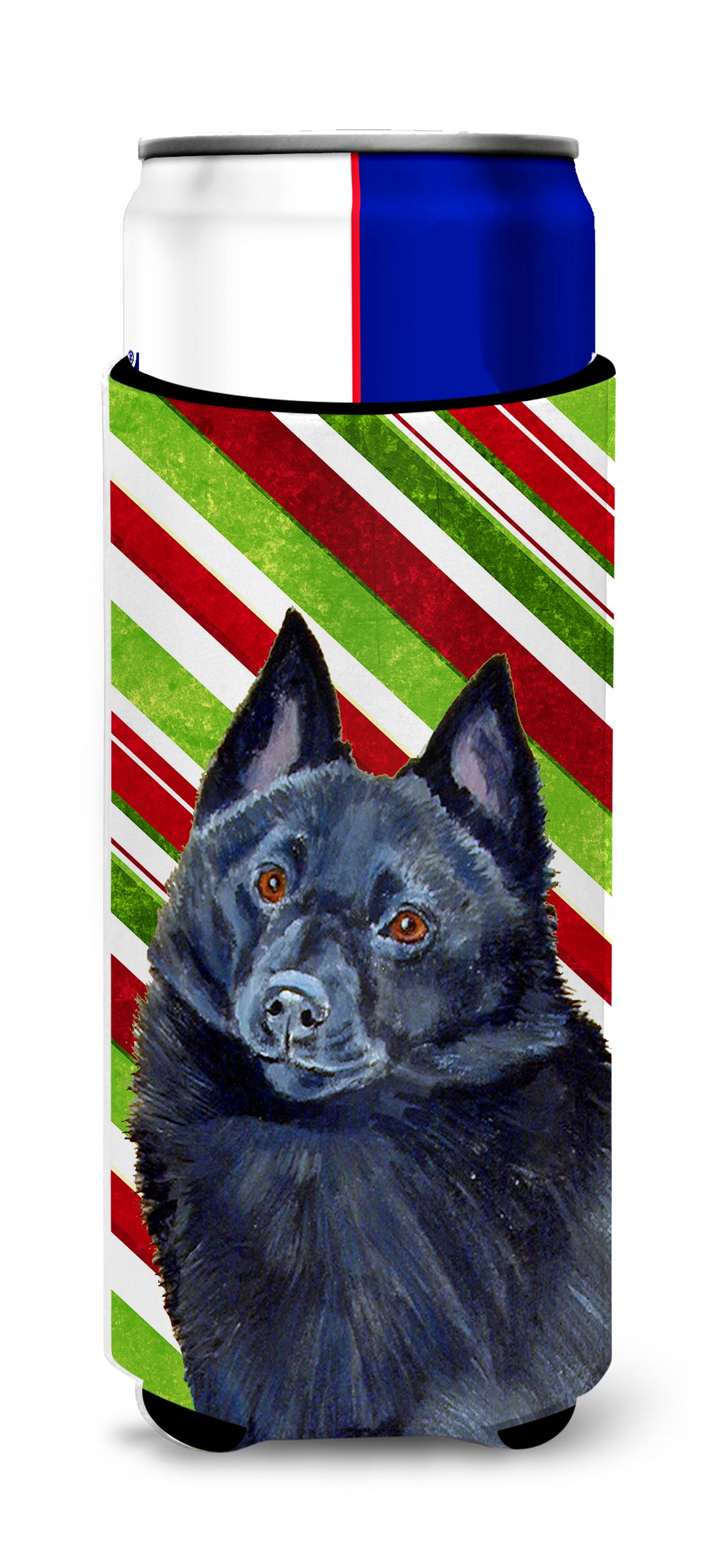 Schipperke Candy Cane Holiday Christmas Ultra Beverage Insulators for slim cans LH9249MUK