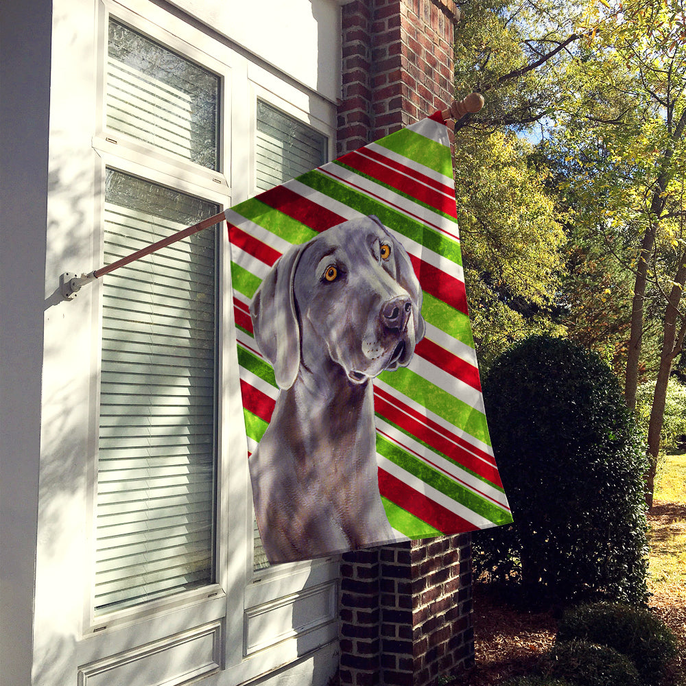 Weimaraner Candy Cane Holiday Christmas  Flag Canvas House Size