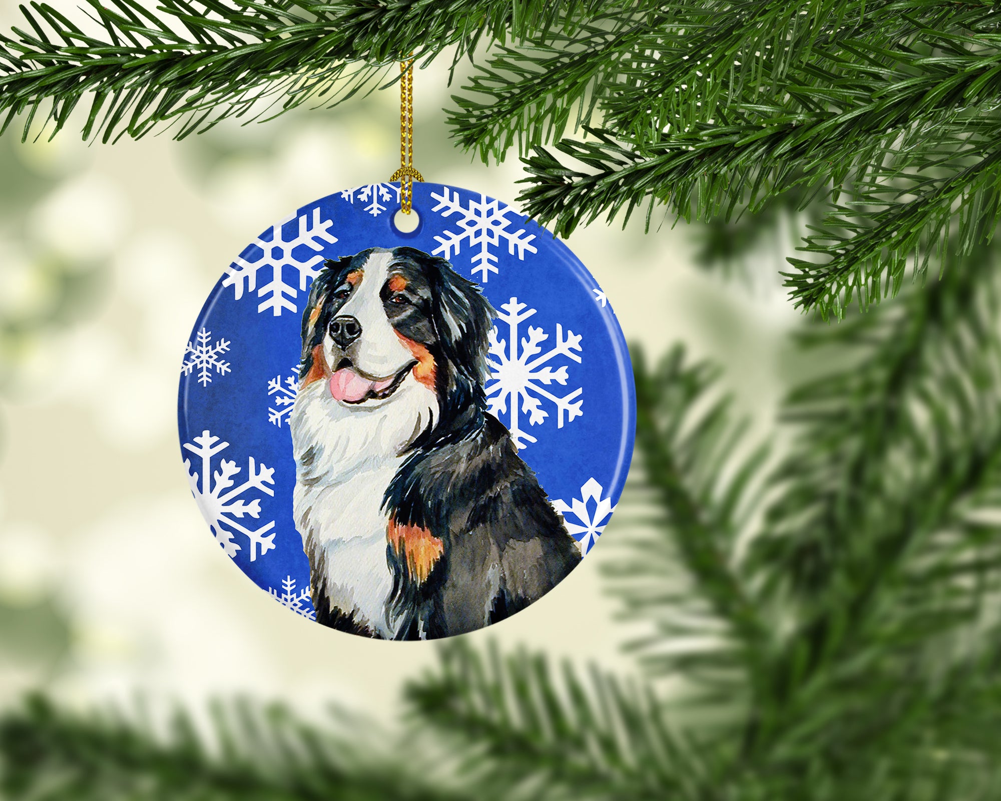 Bernese Mountain Dog Winter Snowflake Holiday Ceramic Ornament LH9289 - the-store.com