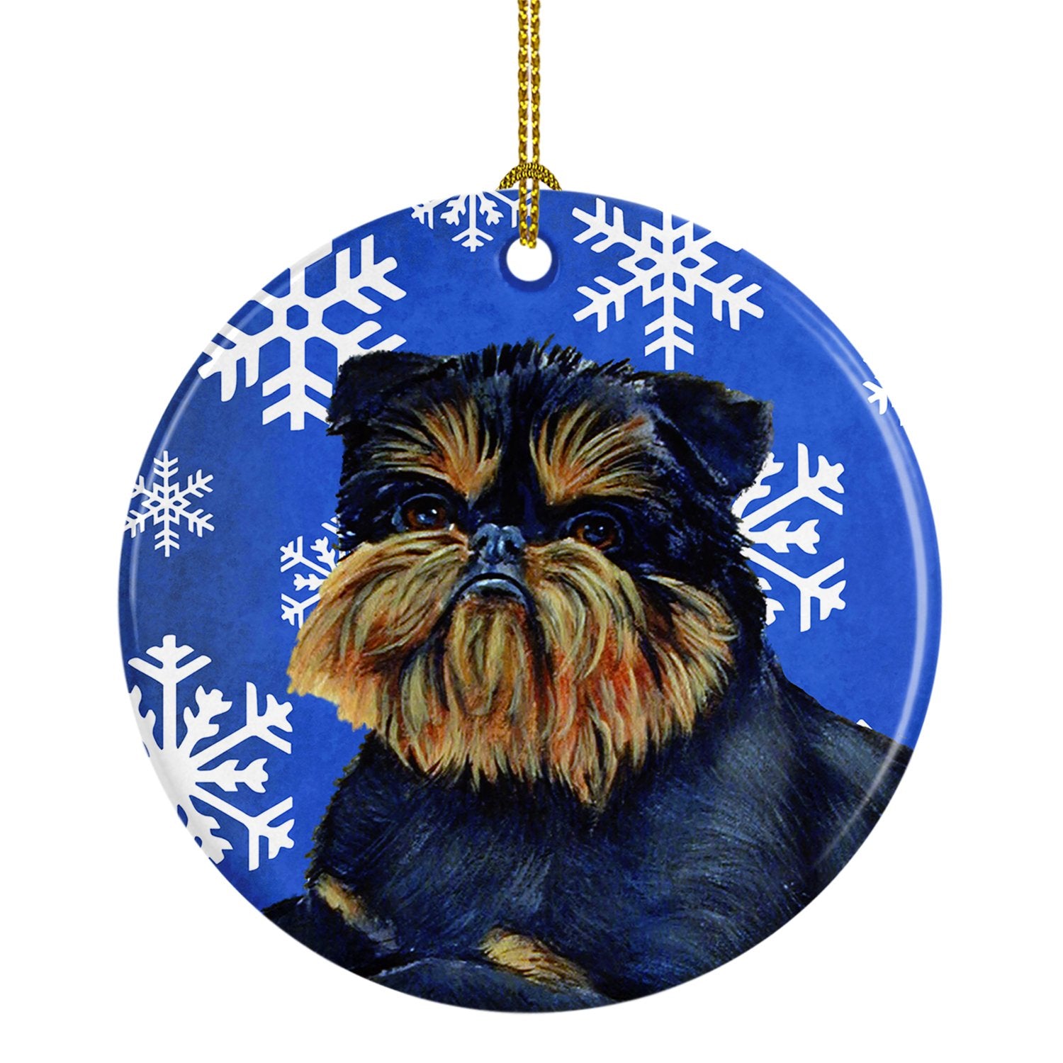 Brussels Griffon Winter Snowflake Holiday Ceramic Ornament LH9298 by Caroline's Treasures