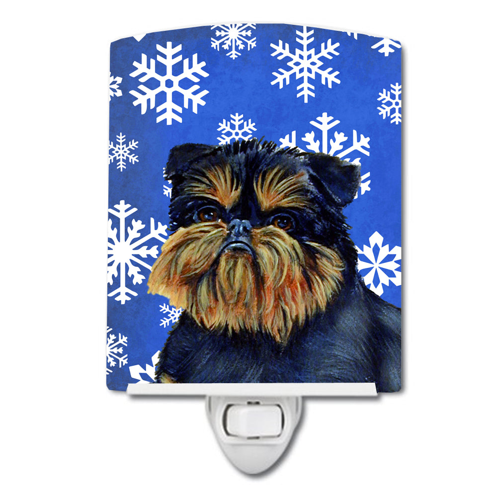 Brussels Griffon Winter Snowflakes Holiday Ceramic Night Light LH9298CNL - the-store.com