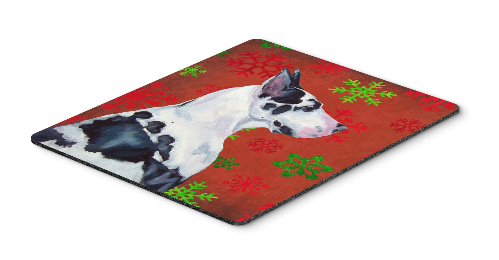 Great Dane Red and Green Snowflakes Christmas Mouse Pad, Hot Pad or Trivet by Caroline's Treasures