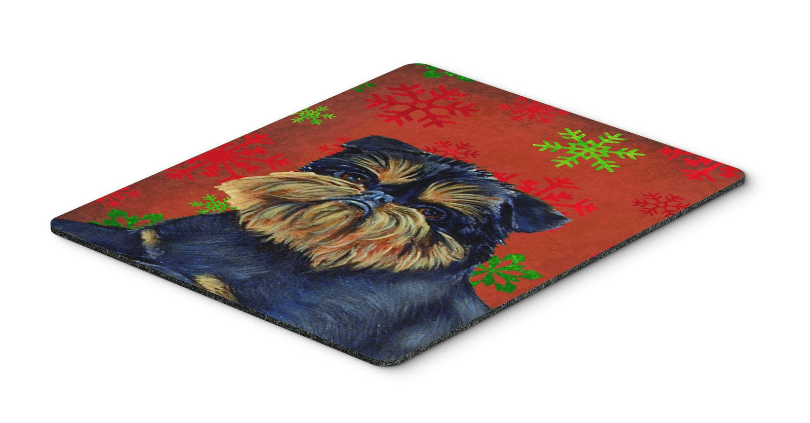 Brussels Griffon Red Green Snowflakes Christmas Mouse Pad, Hot Pad or Trivet by Caroline's Treasures
