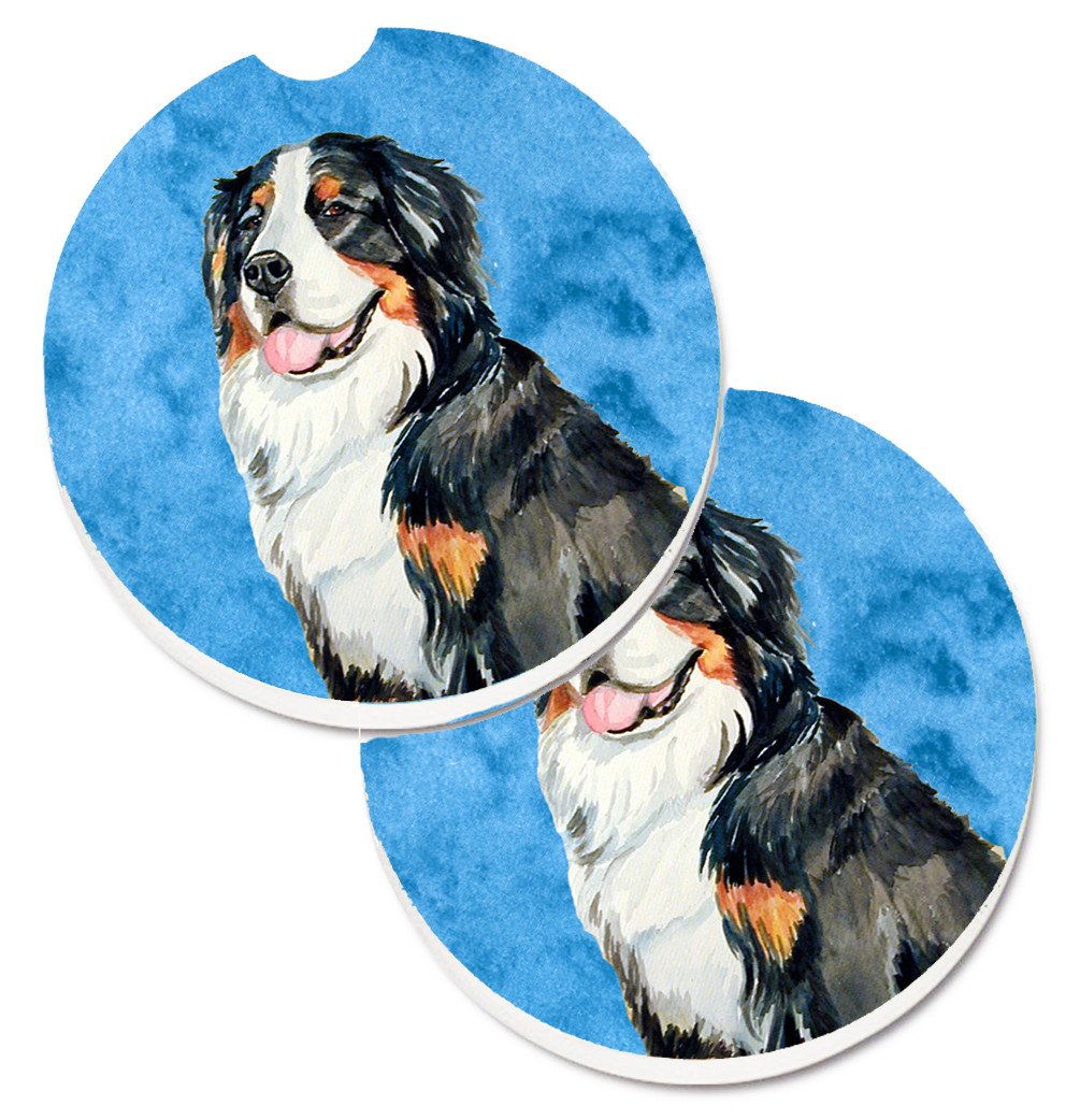 Blue Bernese Mountain Dog Set of 2 Cup Holder Car Coasters LH9379BUCARC by Caroline's Treasures