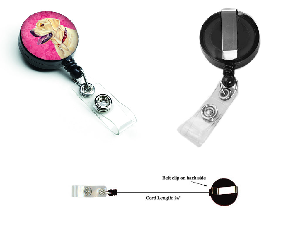 Pink Labrador Retractable Badge Reel LH9383PKBR