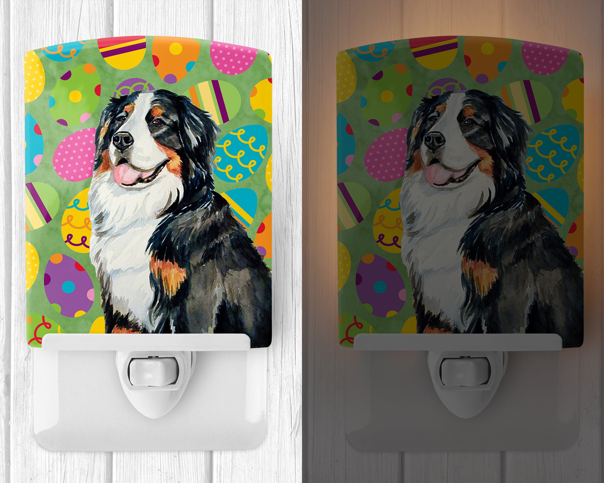Bernese Mountain Dog Easter Eggtravaganza Ceramic Night Light LH9424CNL - the-store.com