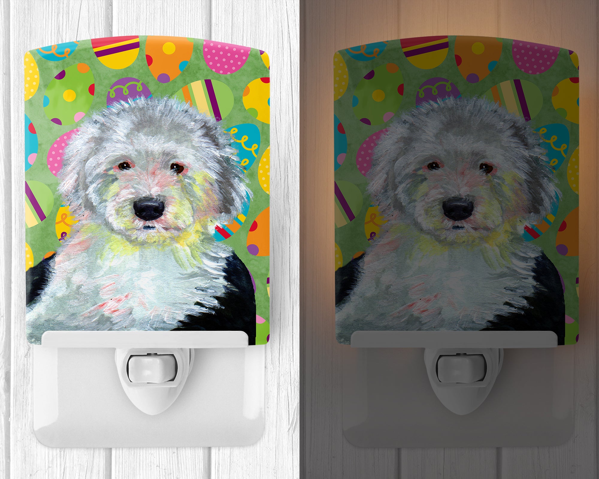 Old English Sheepdog Easter Eggtravaganza Ceramic Night Light LH9441CNL - the-store.com