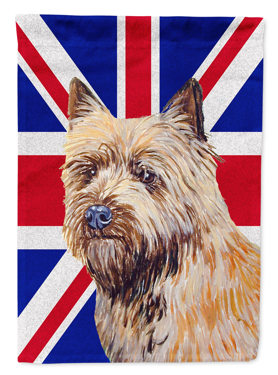 Cairn Terrier with English Union Jack British Flag Flag Canvas House Size LH9472CHF