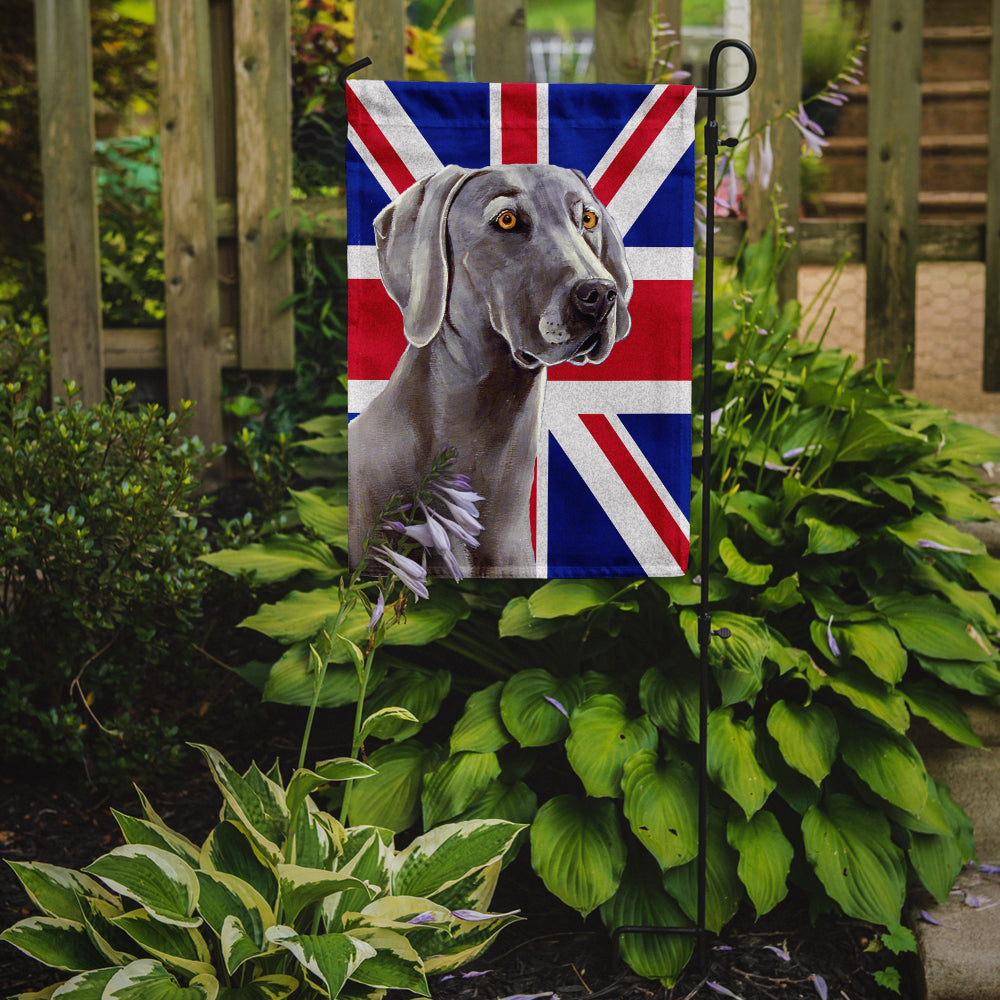 Weimaraner with English Union Jack British Flag Flag Garden Size LH9493GF