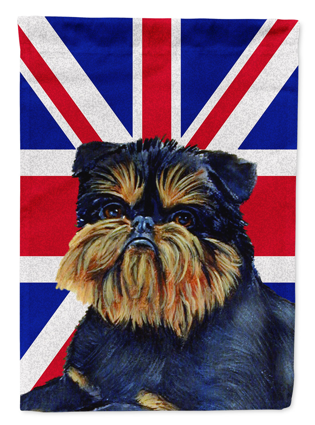Brussels Griffon with English Union Jack British Flag Flag Canvas House Size LH9505CHF