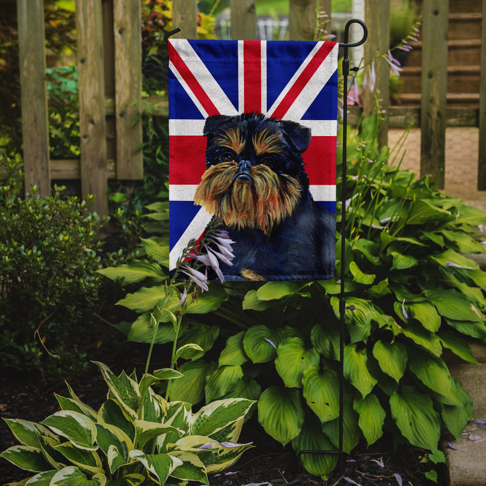 Brussels Griffon with English Union Jack British Flag Flag Garden Size