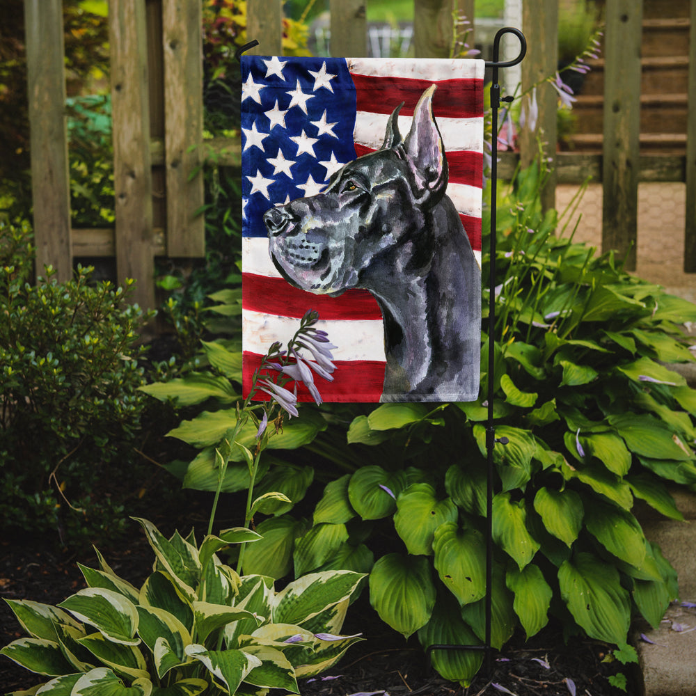 Black Great Dane USA Patriotic American Flag Flag Garden Size LH9543GF
