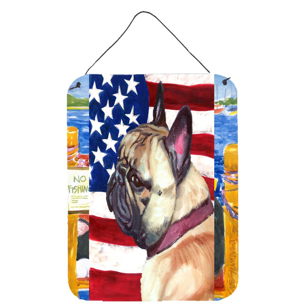 French Bulldog Frenchie USA Patriotic American Flag Wall or Door Hanging Prints LH9545DS1216 by Caroline's Treasures