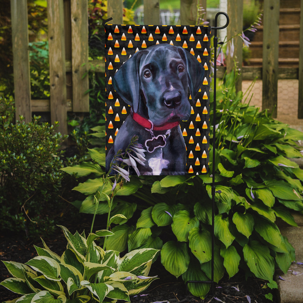 Black Great Dane Puppy Candy Corn Halloween Flag Garden Size