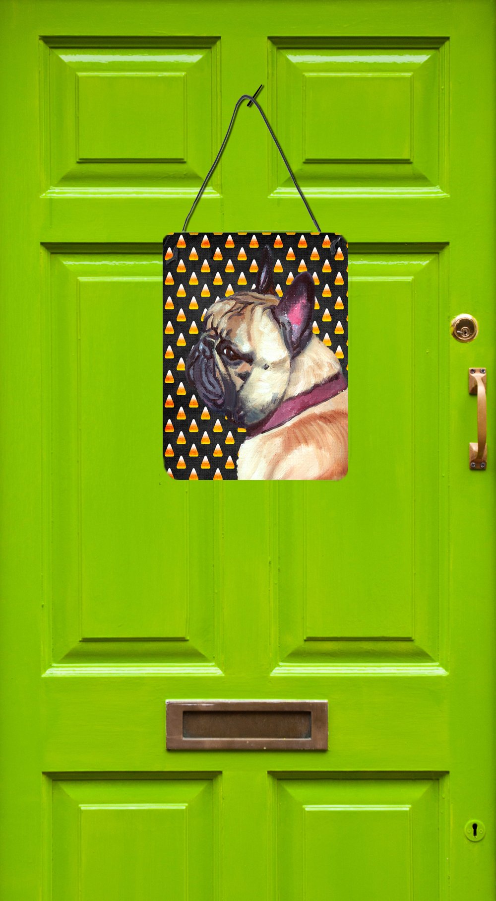 French Bulldog Frenchie Candy Corn Halloween Wall or Door Hanging Prints LH9552DS1216 by Caroline's Treasures