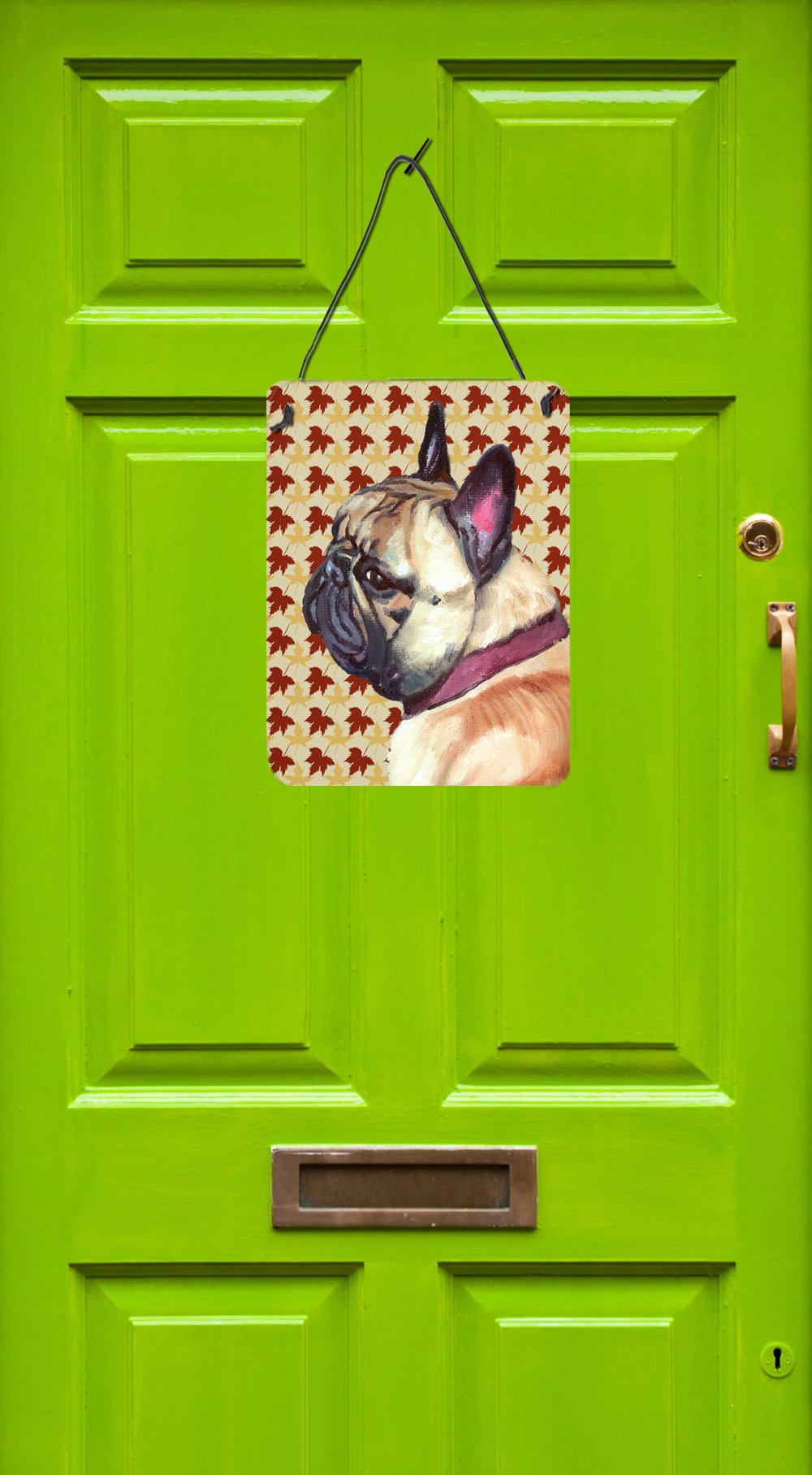 French Bulldog Frenchie Fall Leaves Wall or Door Hanging Prints LH9559DS1216 by Caroline's Treasures