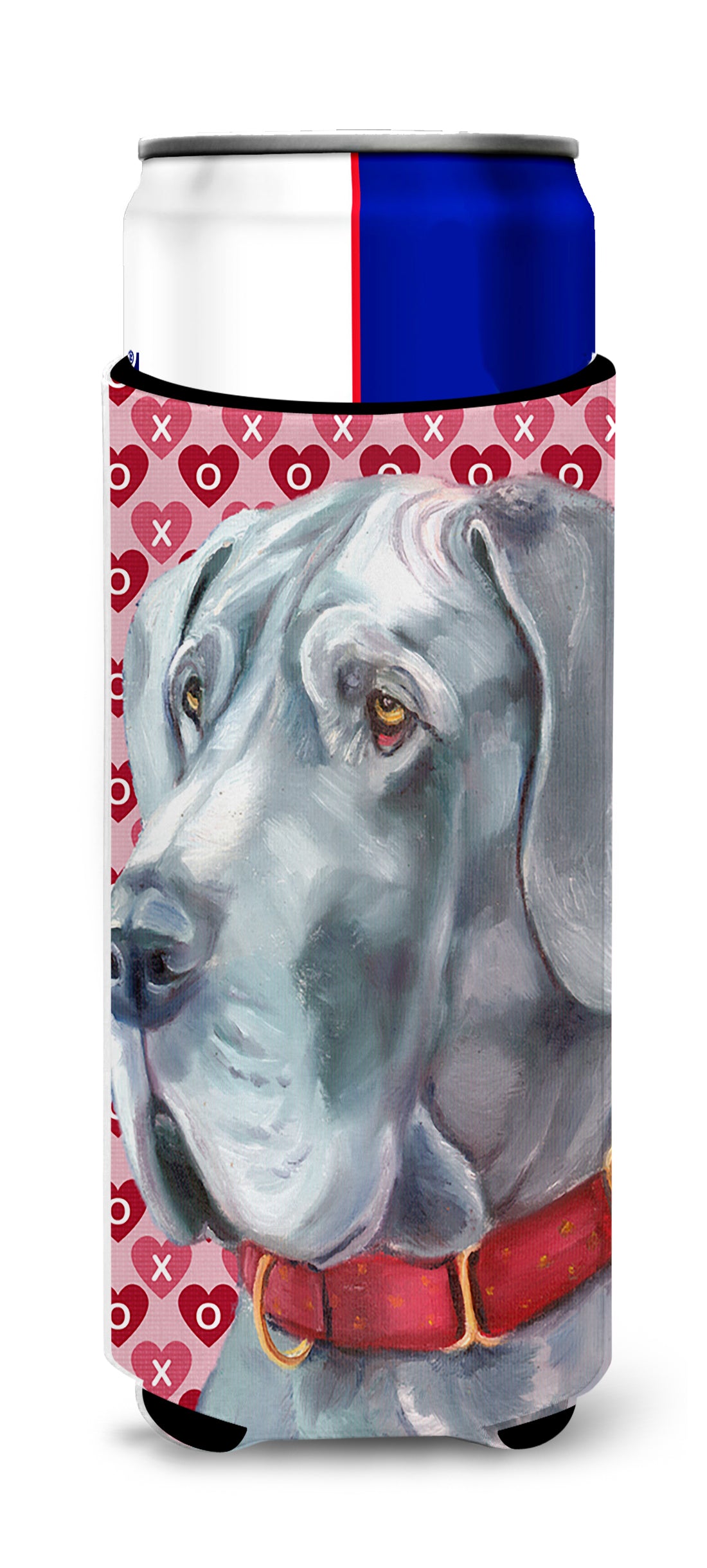 Great Dane Hearts Love and Valentine's Day Ultra Beverage Insulators for slim cans LH9563MUK