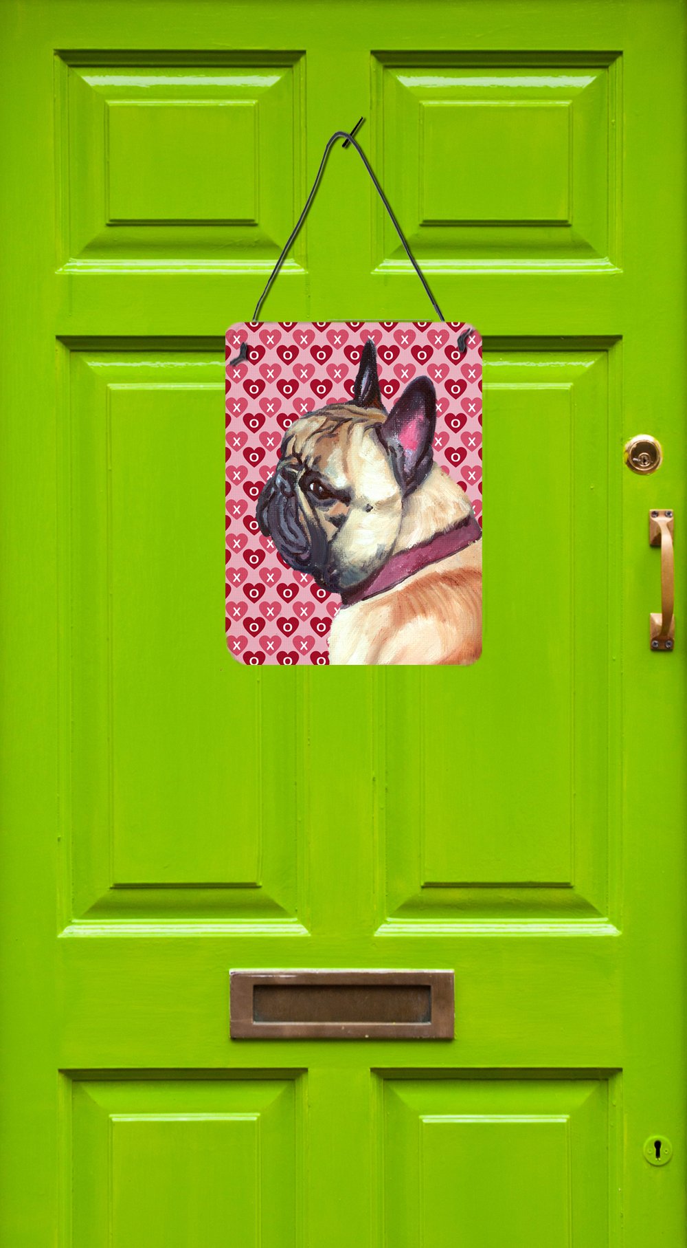 French Bulldog Frenchie Hearts Love and Valentine's Day Wall or Door Hanging Prints LH9566DS1216 by Caroline's Treasures