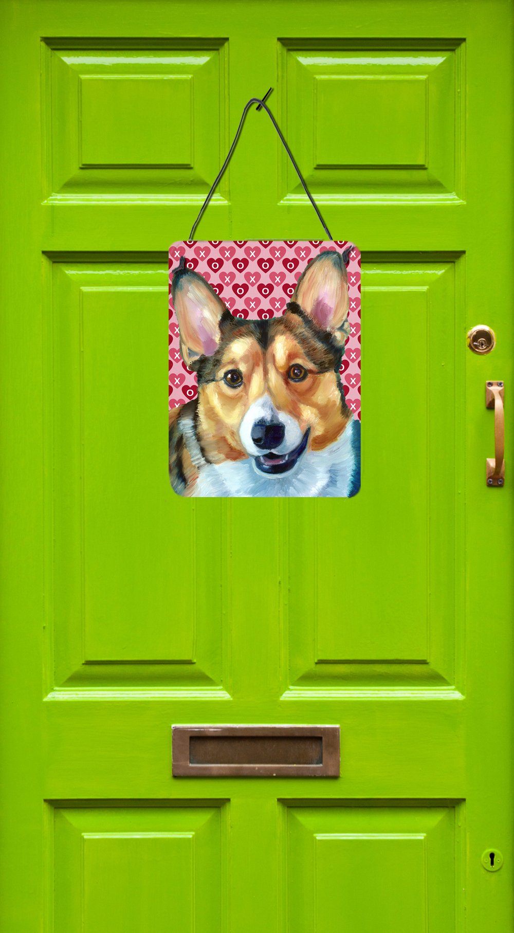 Corgi Hearts Love and Valentine's Day Wall or Door Hanging Prints LH9567DS1216 by Caroline's Treasures