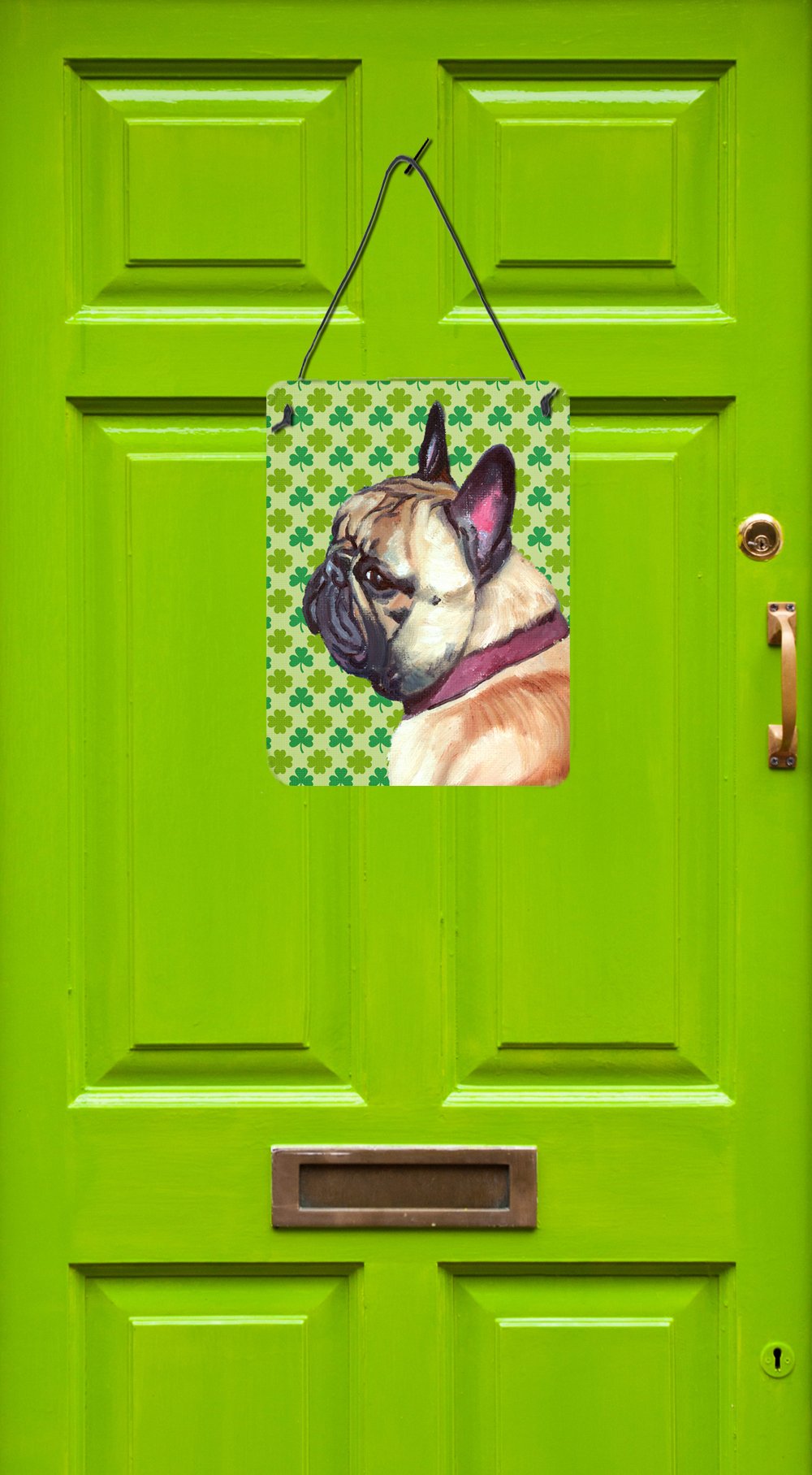 French Bulldog Frenchie St. Patrick's Day Shamrock Wall or Door Hanging Prints LH9573DS1216 by Caroline's Treasures
