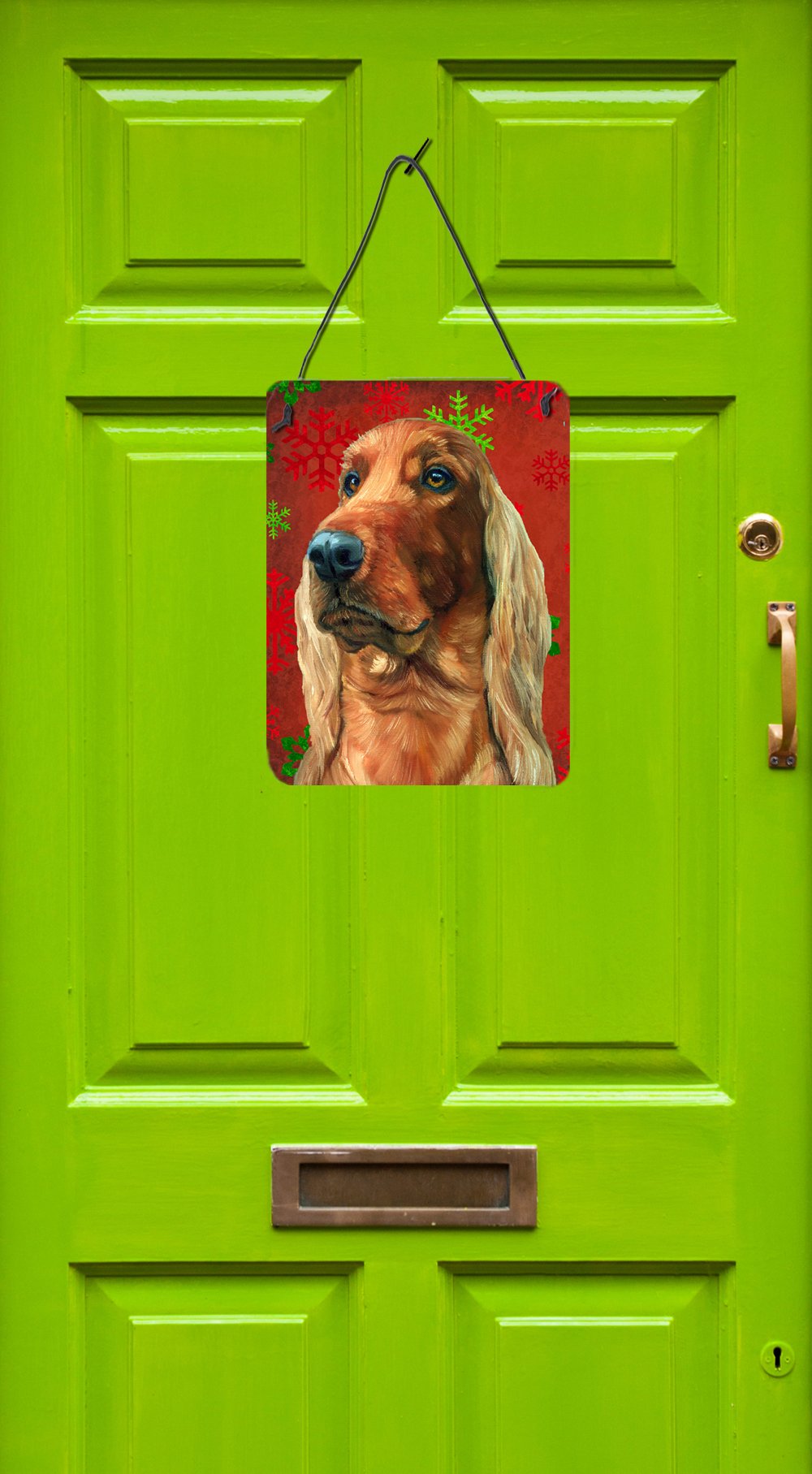 Irish Setter Red Snowflakes Holiday Christmas Wall or Door Hanging Prints LH9576DS1216 by Caroline's Treasures