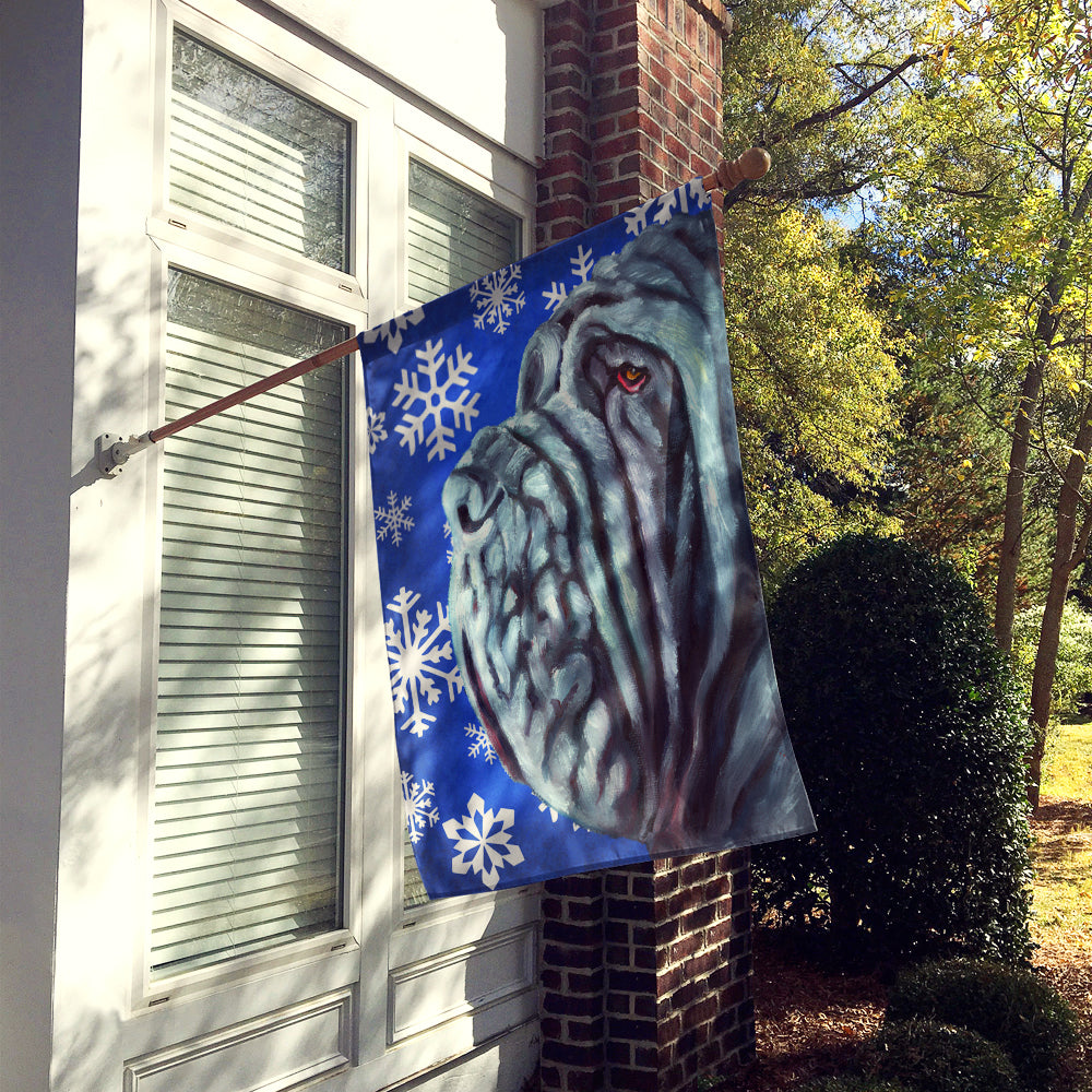 Neapolitan Mastiff Winter Snowflakes Holiday Flag Canvas House Size LH9582CHF